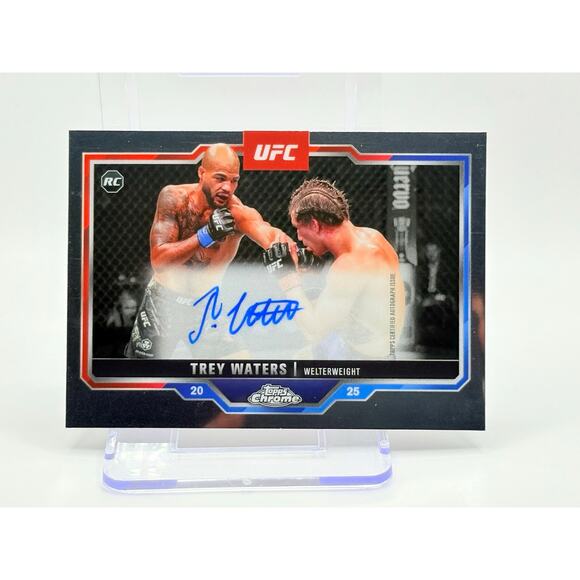 2025 UFC Topps Chrome Trey Waters Rookie On Card Auto Welterweight RC - Picture 1 of 2